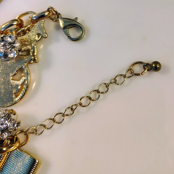 Vtg Christmas Story CHARM Bracelet Gold Tone Designed for Macy's - Picture 10 of 11